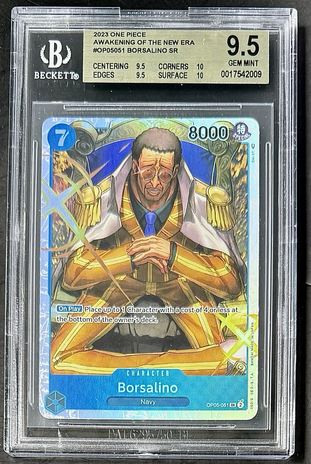 BGS 9.5 One Piece OP05-051 SR Borsalino - EN - Awakening of the New Era - Graded