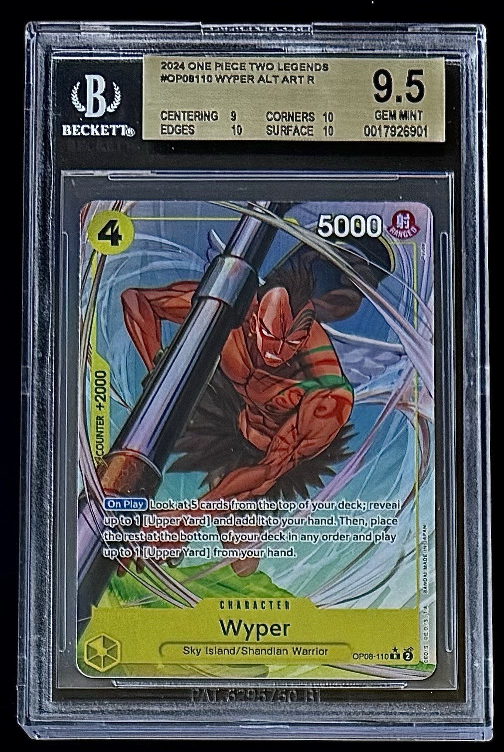 BGS 9.5 One Piece OP08-110 R* - Wyper - Alt Art - English - Foil - Two Legends