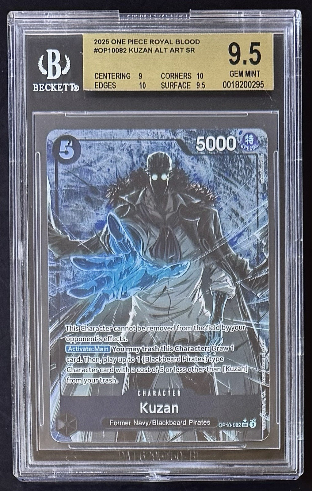 BGS 9.5 One Piece OP10-082 SR* - Kuzan - Alt Art - English - Royal Blood - Foil