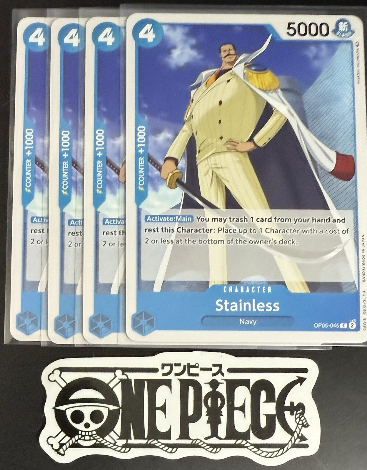 4x One Piece OP05-045 C Stainless - English - Regular - Play Set - TCG - NM/M