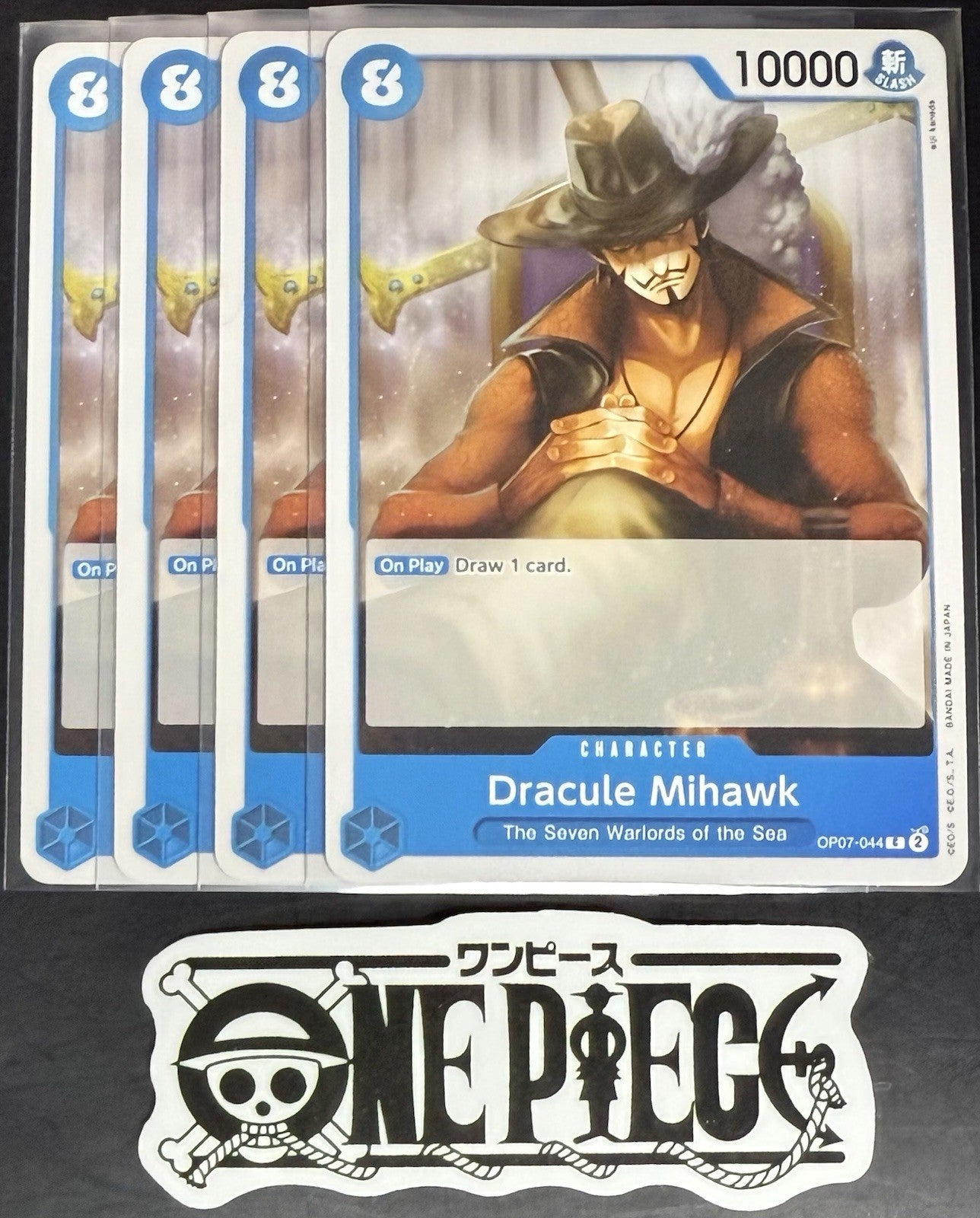 4x One Piece OP07-044 C Dracule Mihawk - English - Regular - Play Set - NM/M