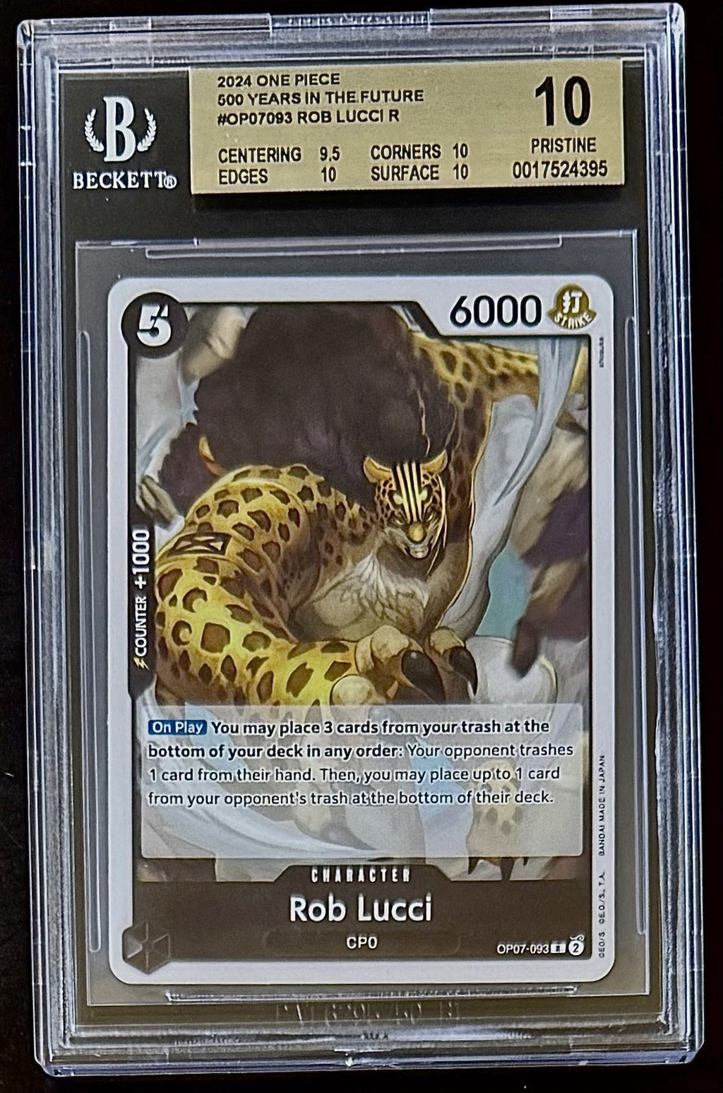 BGS 10 One Piece OP07-093 R Rob Lucci - English - 500 Years in the Future