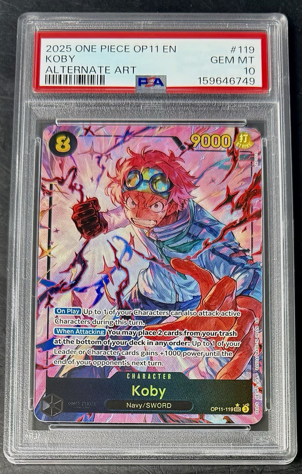 PSA 10 One Piece OP11-119 SEC* - Koby - Alt Art - EN - Divine Speed