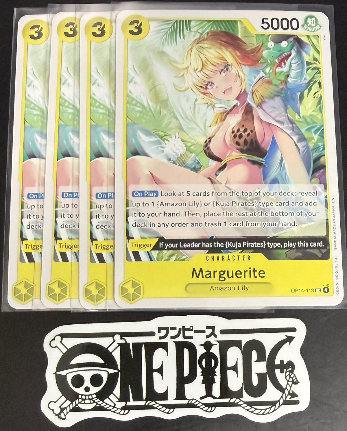 4x One Piece OP14-113 UC - Marguerite - EN - Regular - Play Set - NM/M
