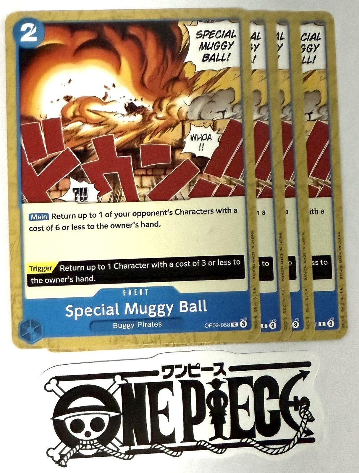 4x One Piece OP09-058 C - Special Muggy Ball - EN - Playset - TCG - NM/M
