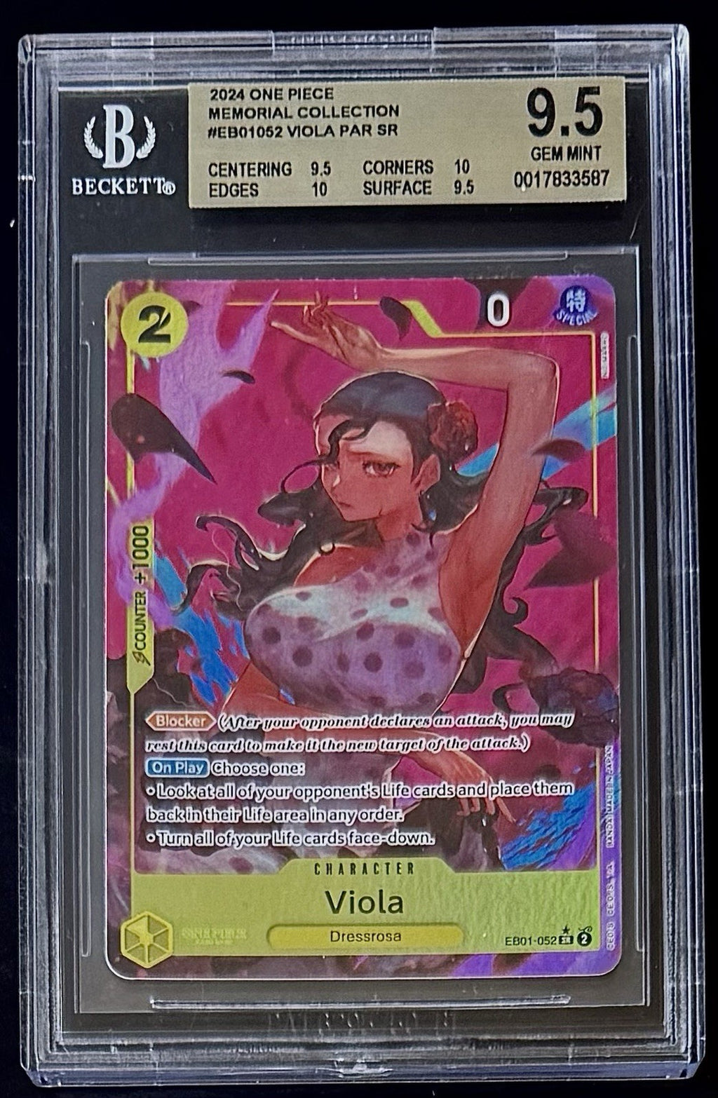 BGS 9.5 One Piece EB01-052 SR* Viola Parallel Art - English- Memorial Collection
