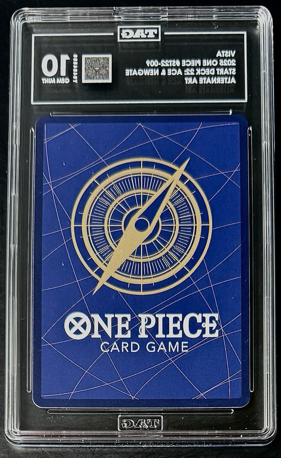 TAG 10 One Piece ST22-009 C* Vista - Alt Art- EN - Foil - Ace & Newgate - Graded