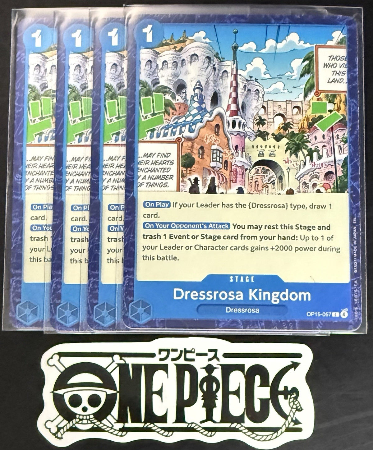 4x One Piece OP15-057 C - Dressrosa Kingdom - EN - Regular - Play Set - TCG-NM/M