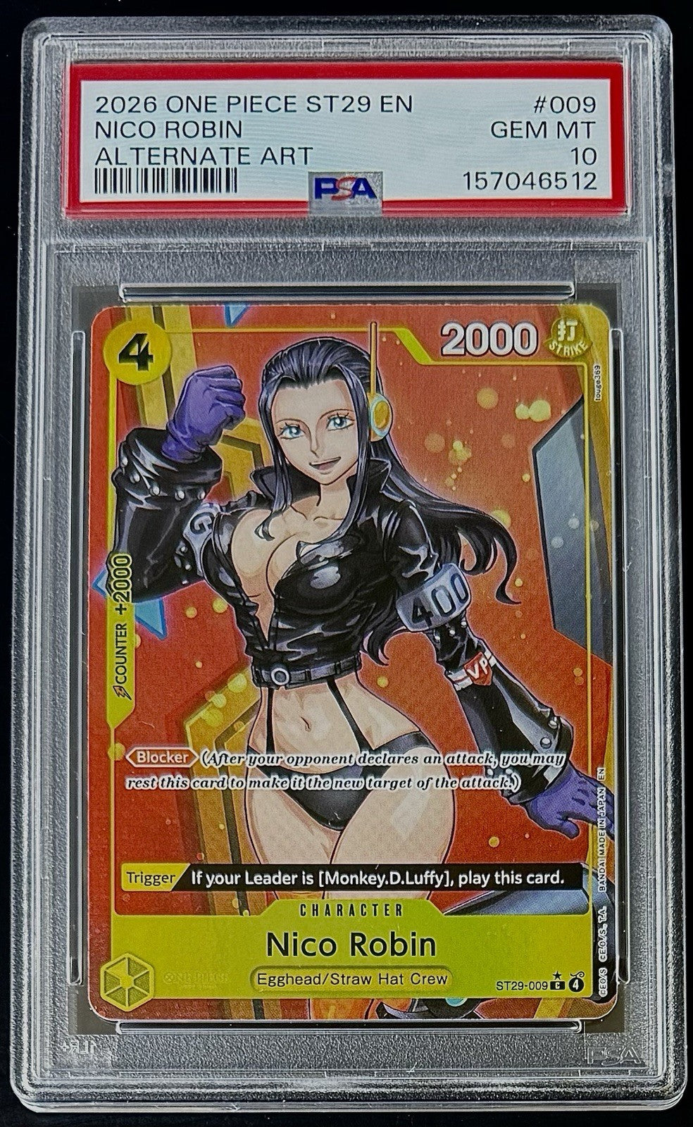 PSA 10 One Piece ST29-009 C* - Nico Robin - Alt Art - EN - Foil - ST29 Egghead