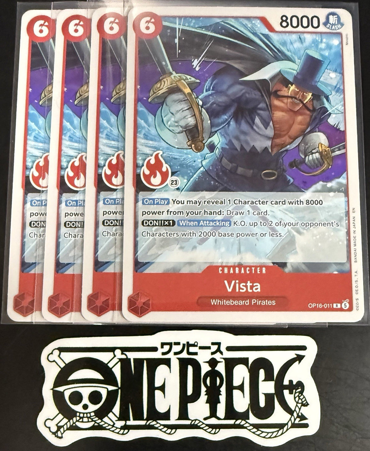 4x One Piece OP16-011 R - Vista - EN - Regular - Play Set - SD01 - NM/M