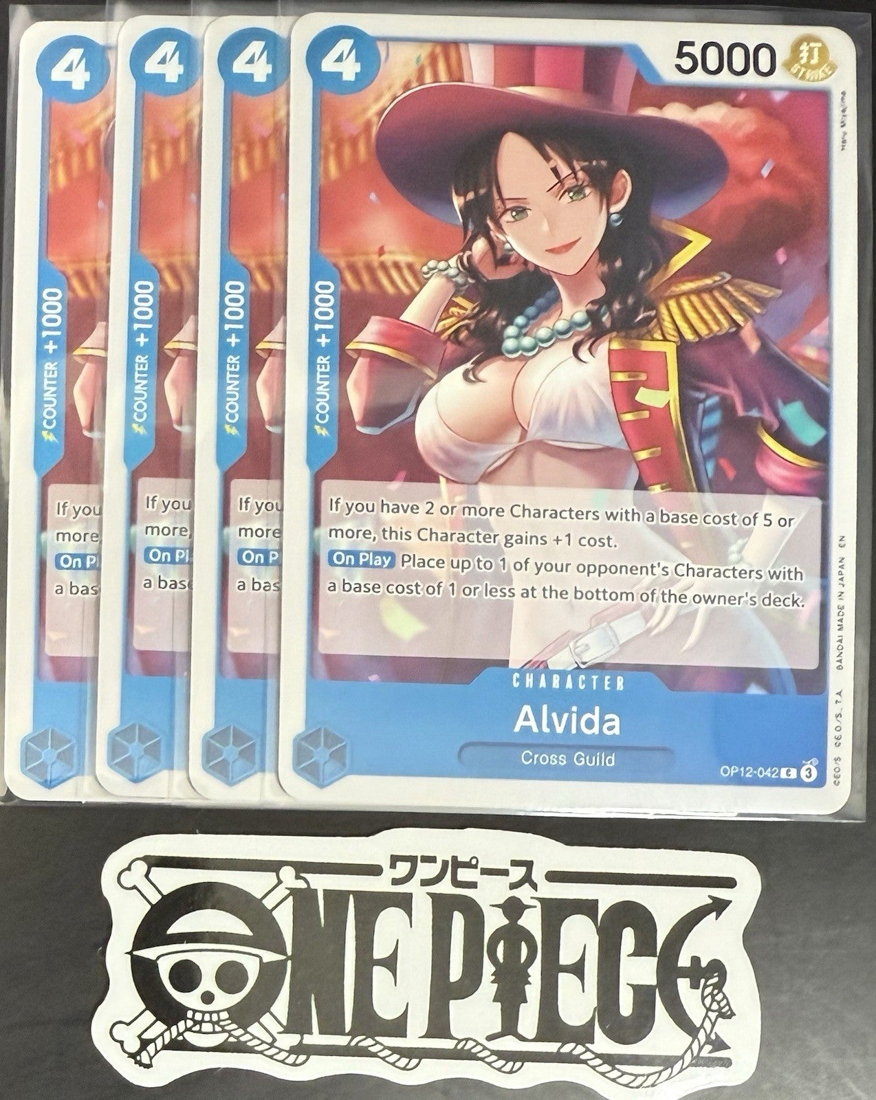 4 x One Piece OP12-042 C Alvida - ENG - Regular - Playset - NM/M