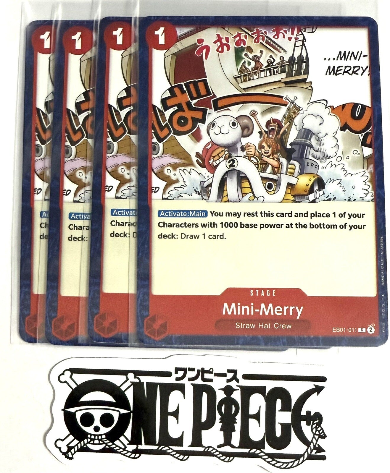 4x One Piece EB01-011 C Mini-Merry - ENG - Regular - Play Set - TCG - NM/M