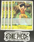 4x One Piece ST13-010 C Portgas.D.Ace - ENG - Regular - Playset - TCG - NM/M