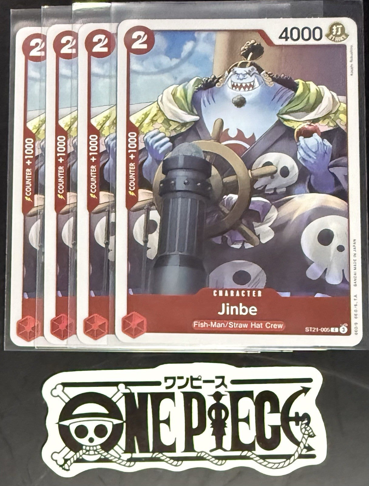 4x One Piece ST21-005 C - Jinbe - EN - Foil - Play Set - TCG - NM/M