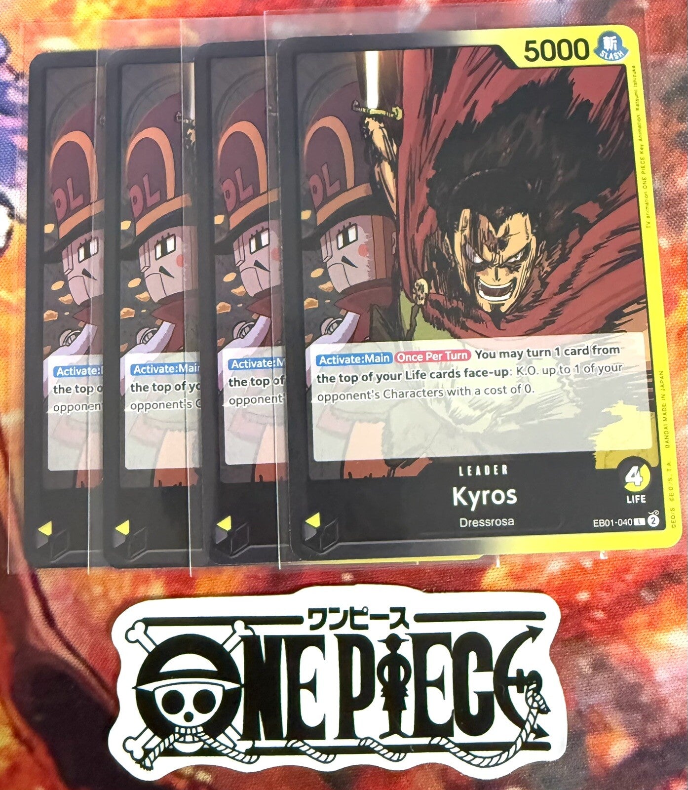 4x One Piece EB01-040 Kyros - Leader - English - TCG