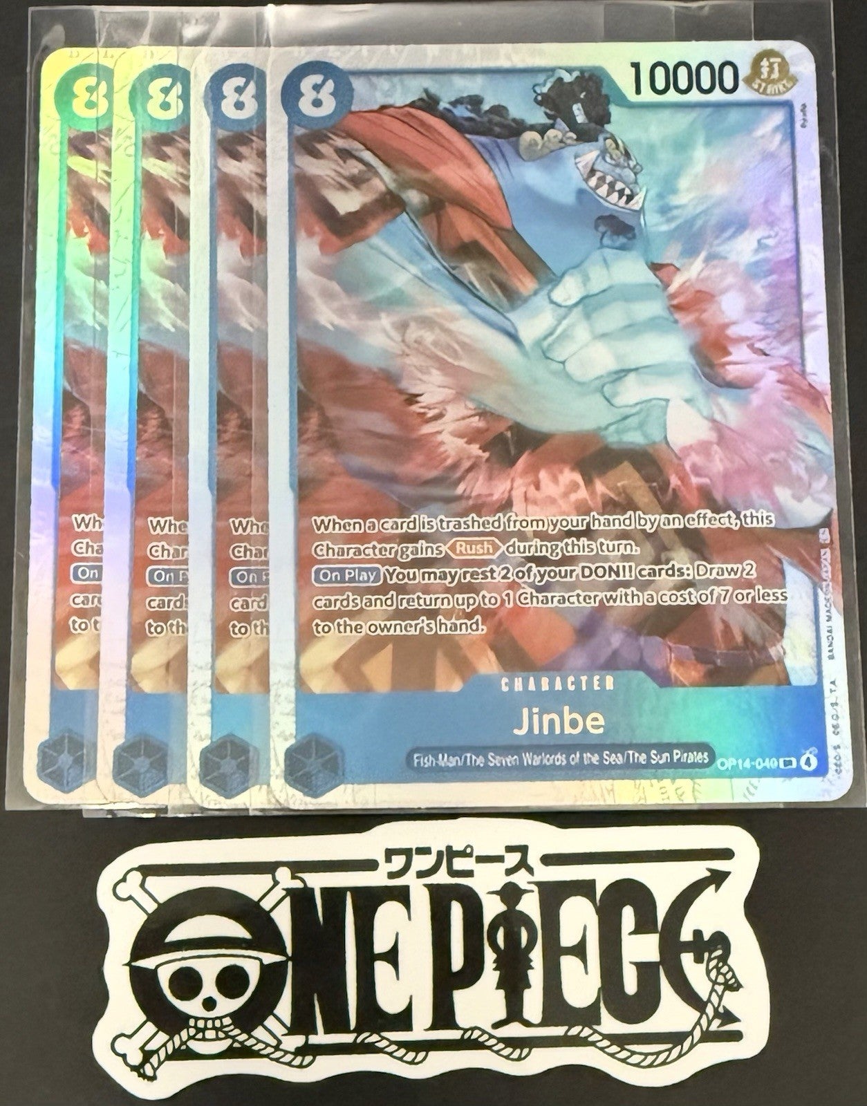 4x One Piece OP14-049 SR - Jinbe - EN - Foil - Play Set - NM/M