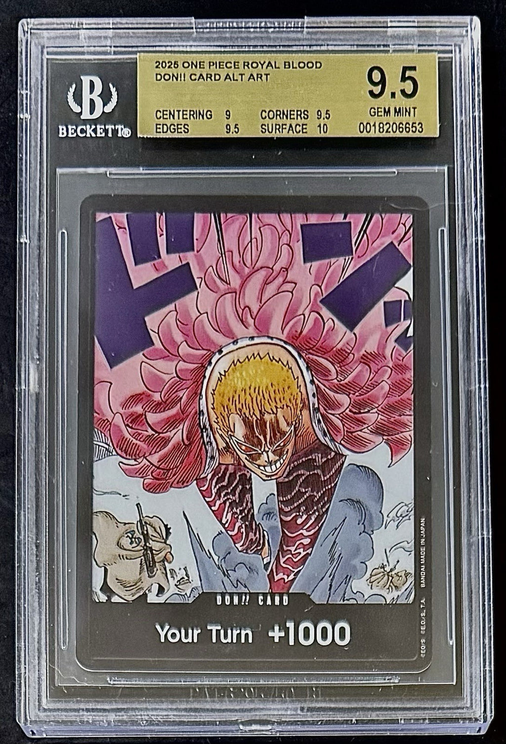 BGS 9.5 One Piece OP10 Don Card Alt Art - English - Royal Blood - Graded