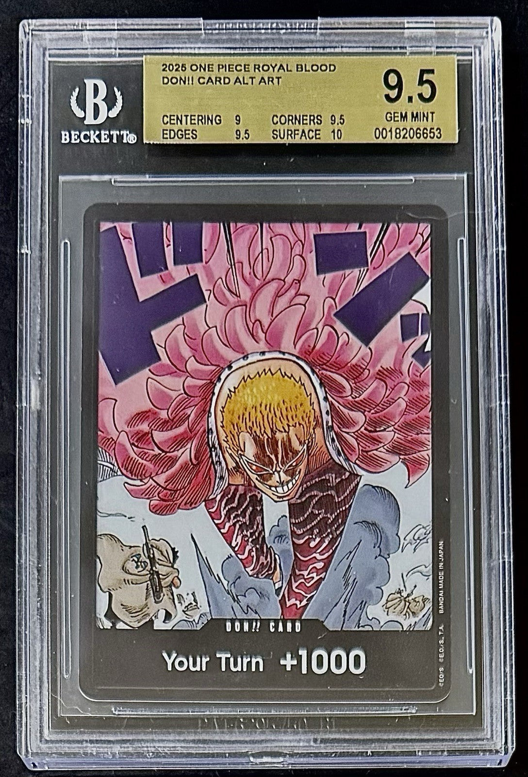 BGS 9.5 One Piece OP10 Don Card Alt Art - English - Royal Blood - Graded