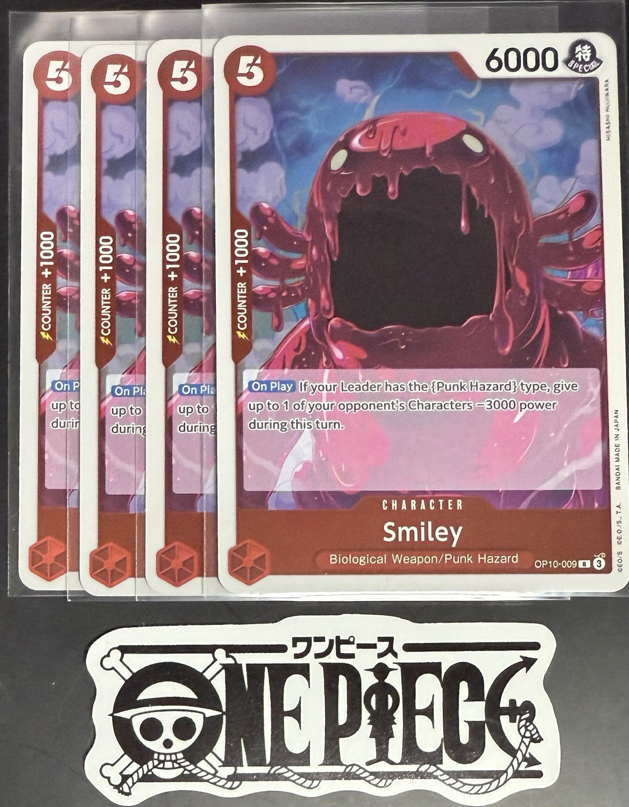 4x One Piece OP10-009 R Smiley - English - Foil - Playset - TCG - NM/M