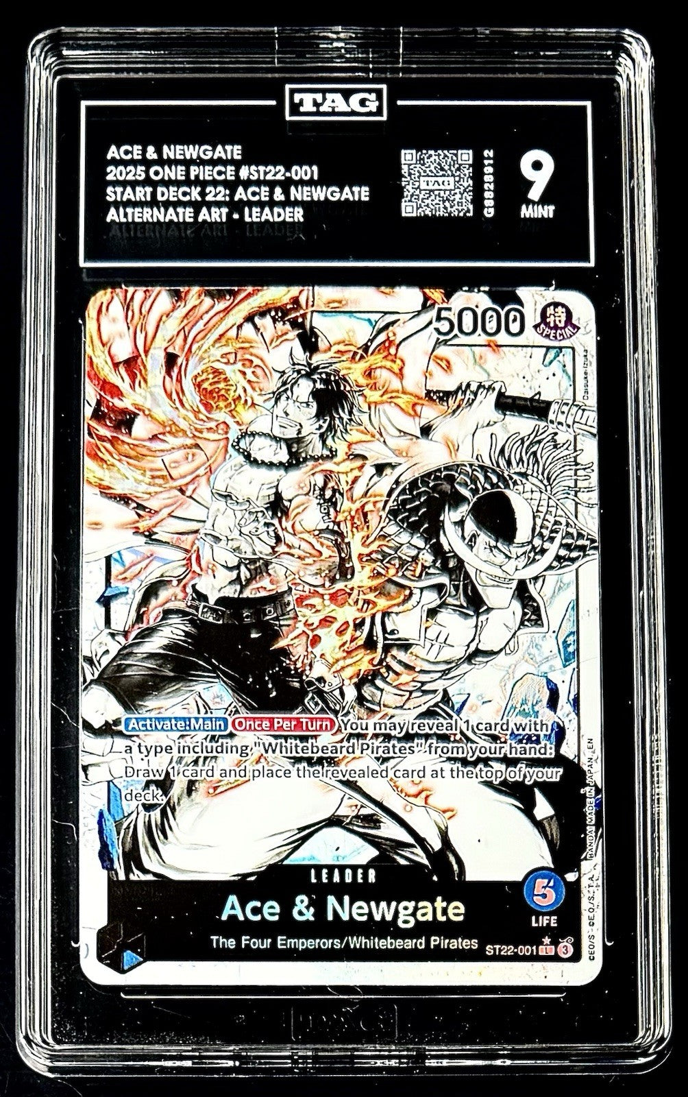 TAG 9 One Piece ST22-001 L* - Ace & Newgate - Alt Art- EN - Foil - ST22 Starter