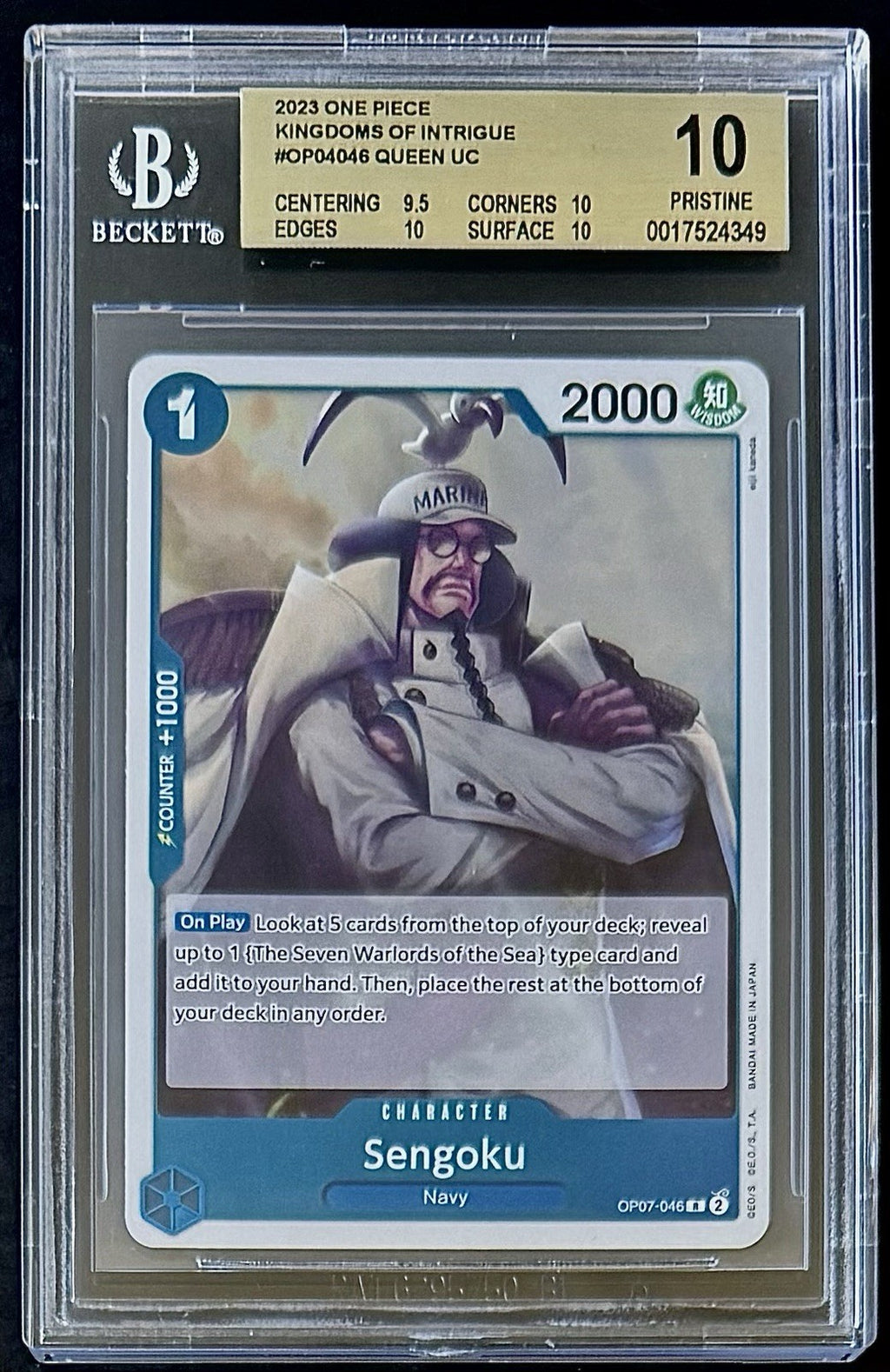 BGS 10 One Piece OP07-046 R Sengoku - English - 500 Years in the Future - Graded