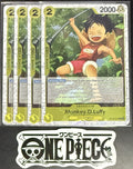 4 x One Piece ST13-014 C Monkey.D.Luffy - English - PRB02 Foil - Playset - NM/M