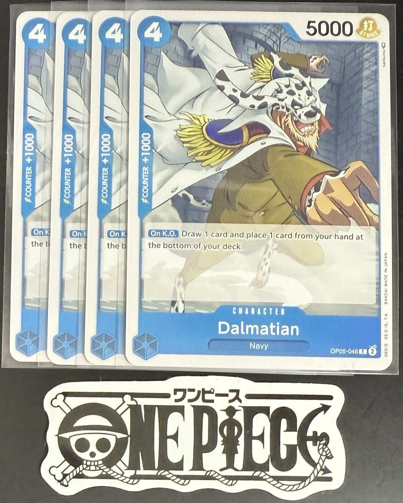 4x One Piece OP05-046 C Dalmation - English - Regular - Play Set - TCG - NM/M