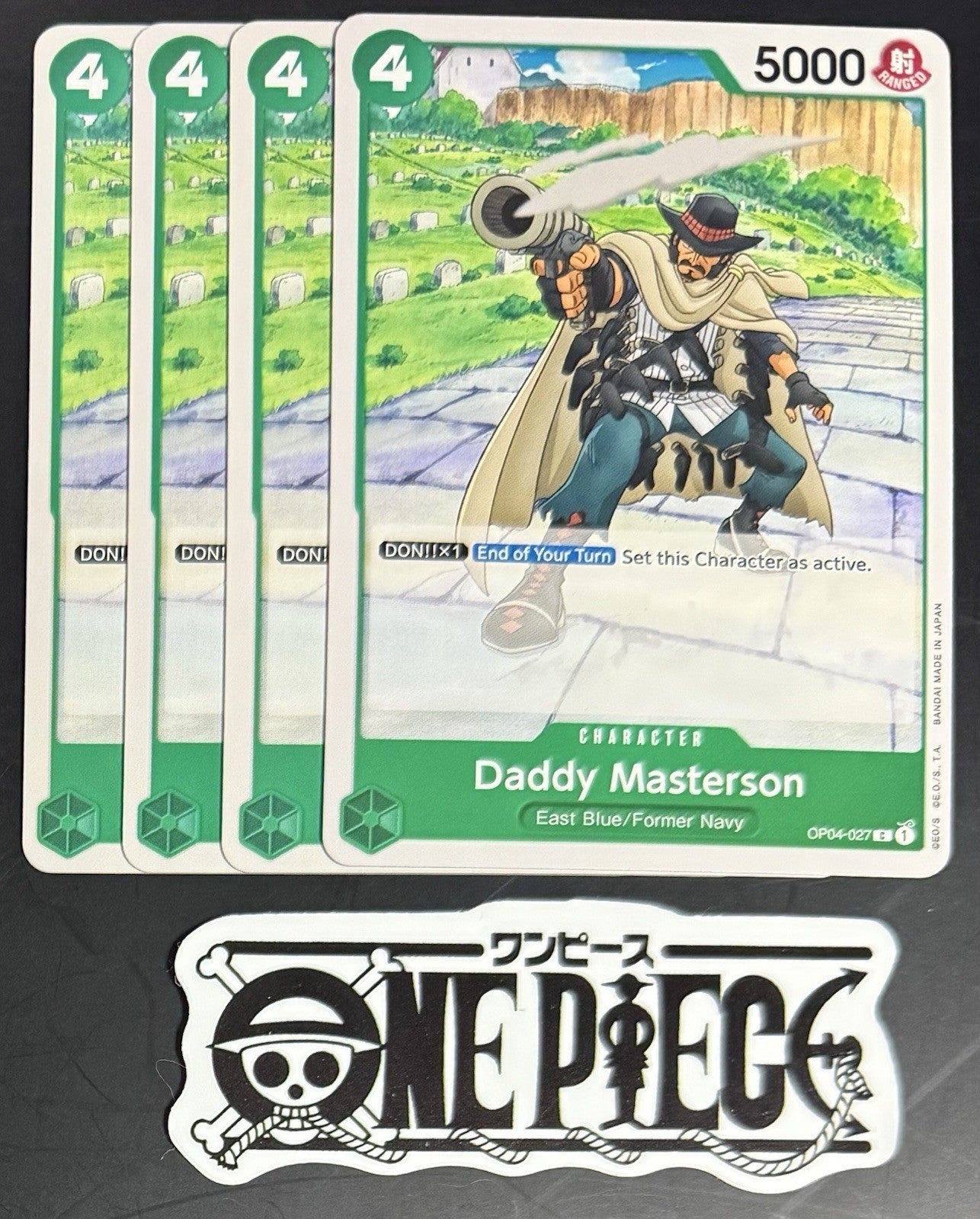 4x One Piece OP04-027 C Daddy Masterson - English - Regular - Play Set - NM/M