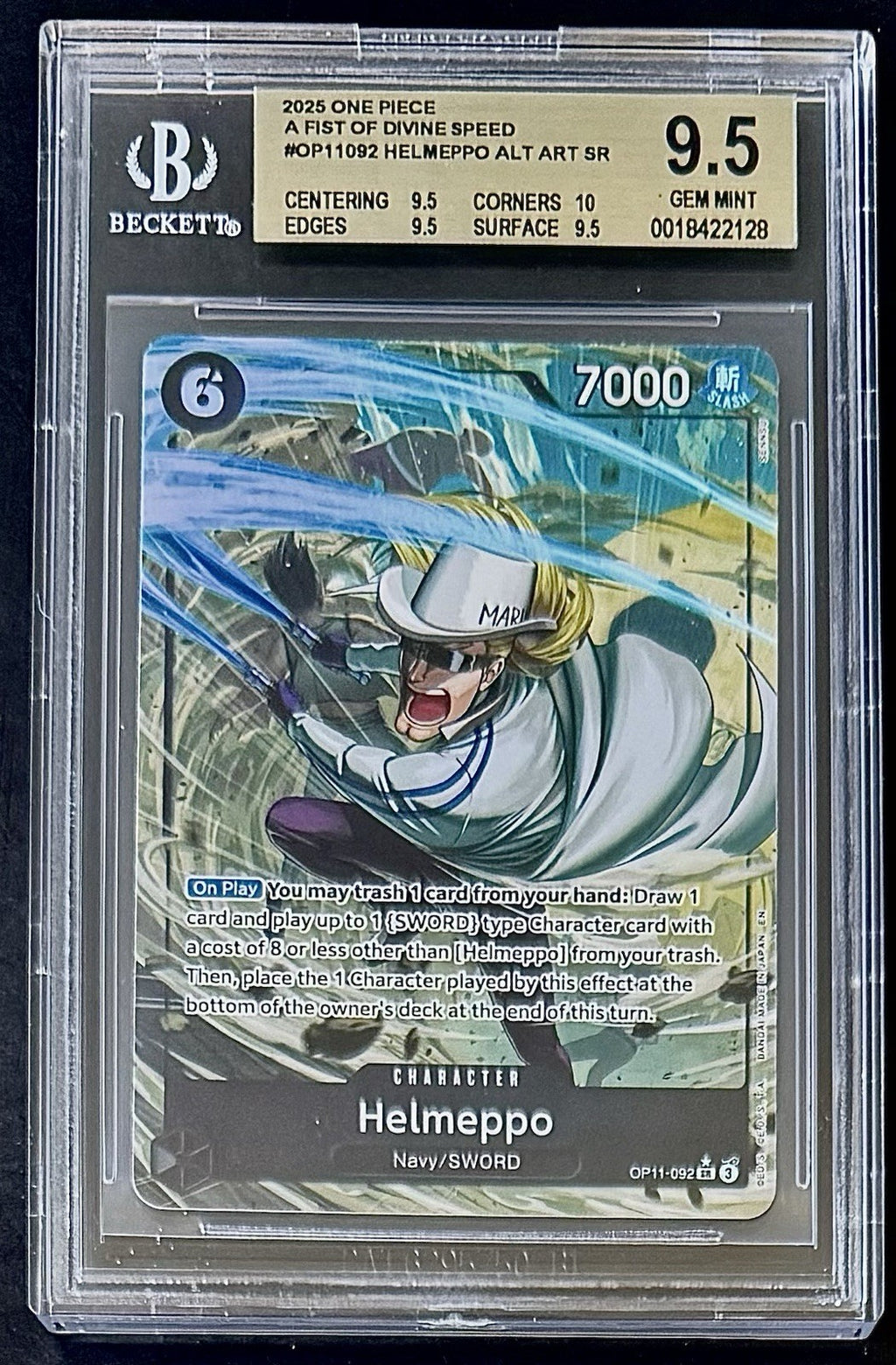 BGS 9.5 One Piece OP11-092 SR* Helmeppo Alt Art - English - Foil - Graded