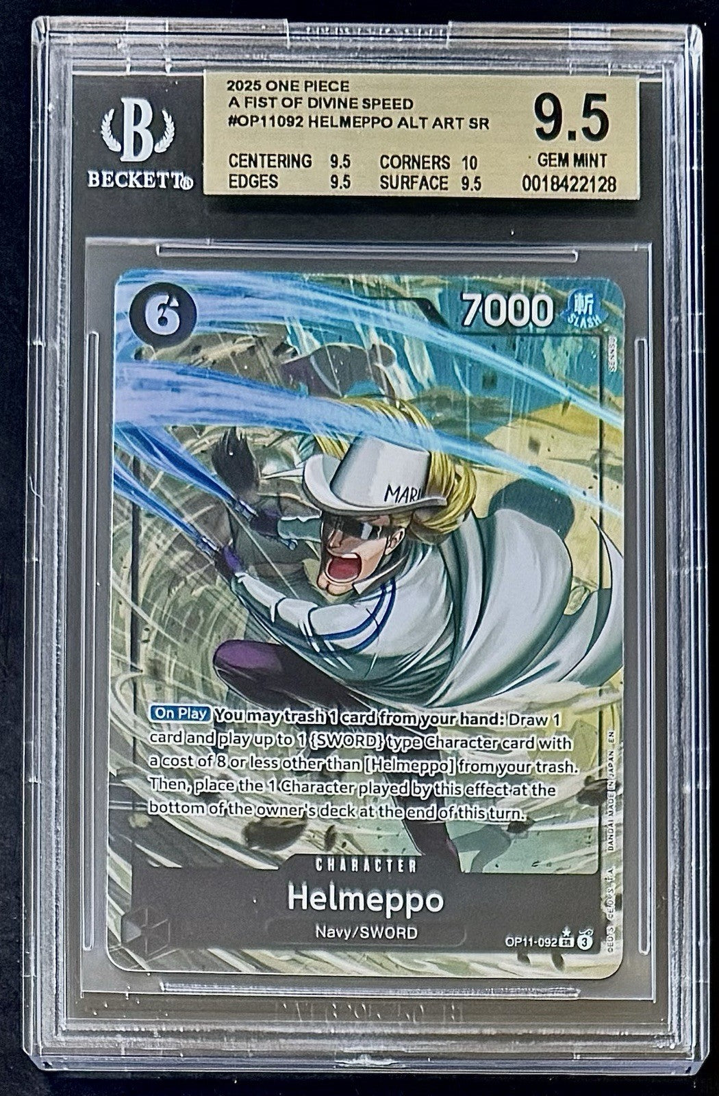 BGS 9.5 One Piece OP11-092 SR* Helmeppo Alt Art - English - Foil - Graded