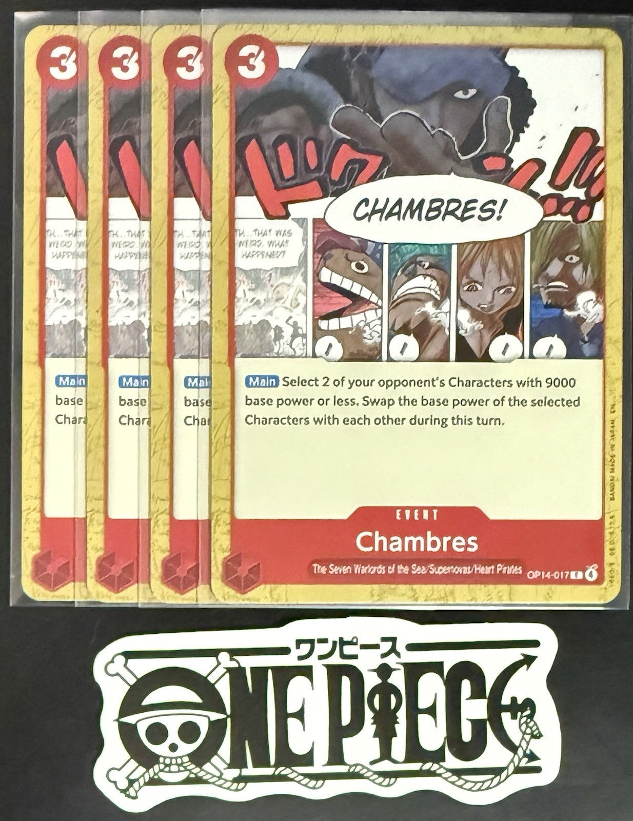 4x One Piece OP14-017 C Chambers - ENG - Regular - Playset - NM/M