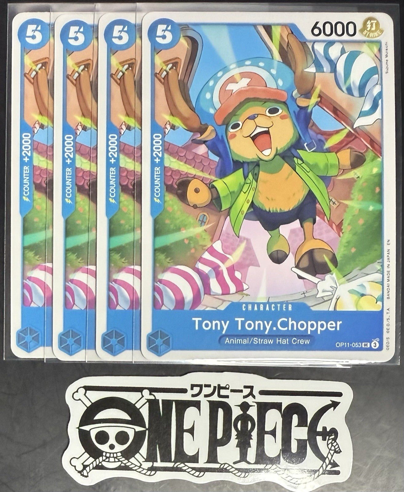 4x One Piece OP11-053 UC Chopper - English - Regular - Play Set - LD01 - NM/M