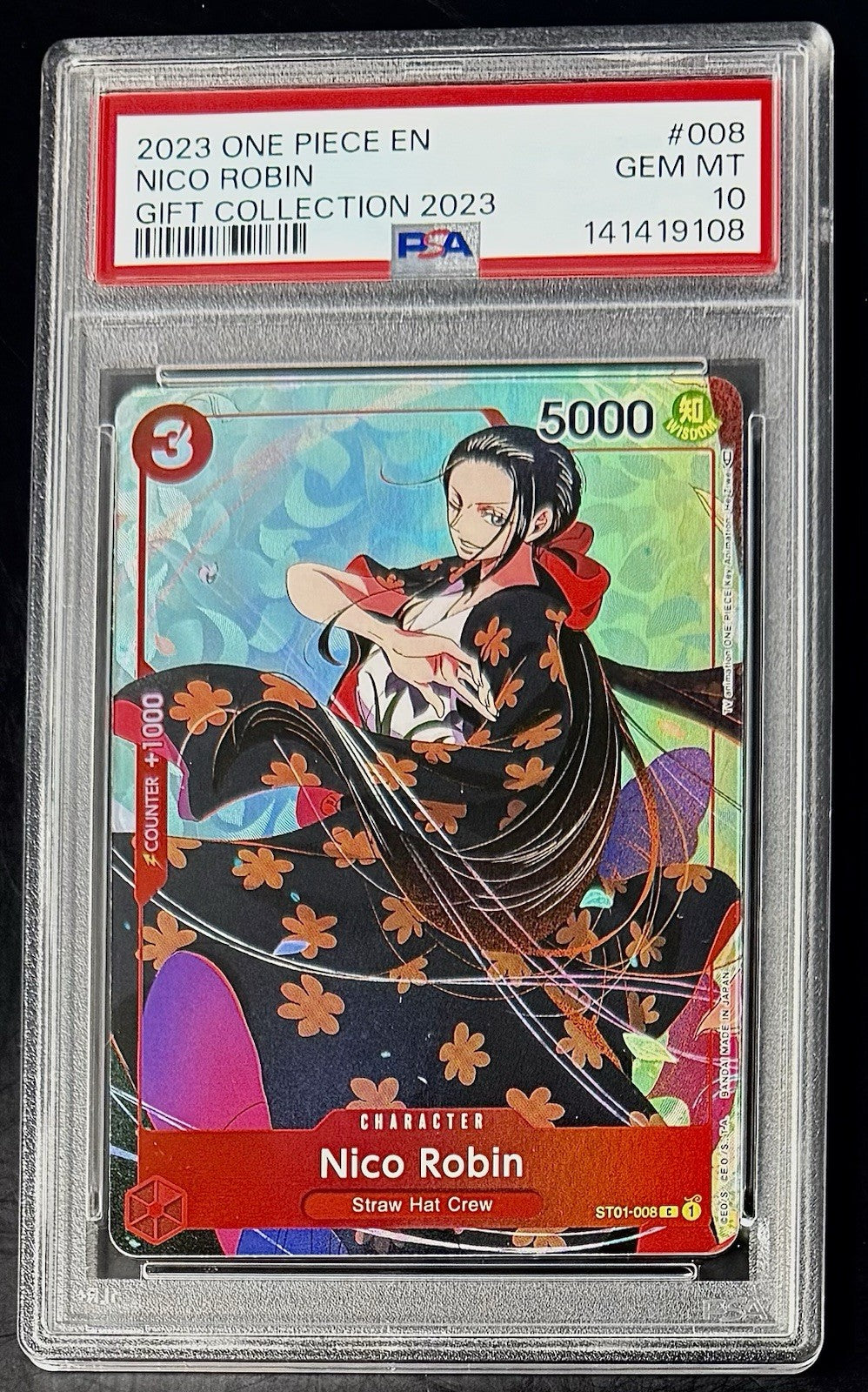 PSA 10 One Piece ST01-008 C - Nico Robin - EN - Foil - Gift Collection - Graded