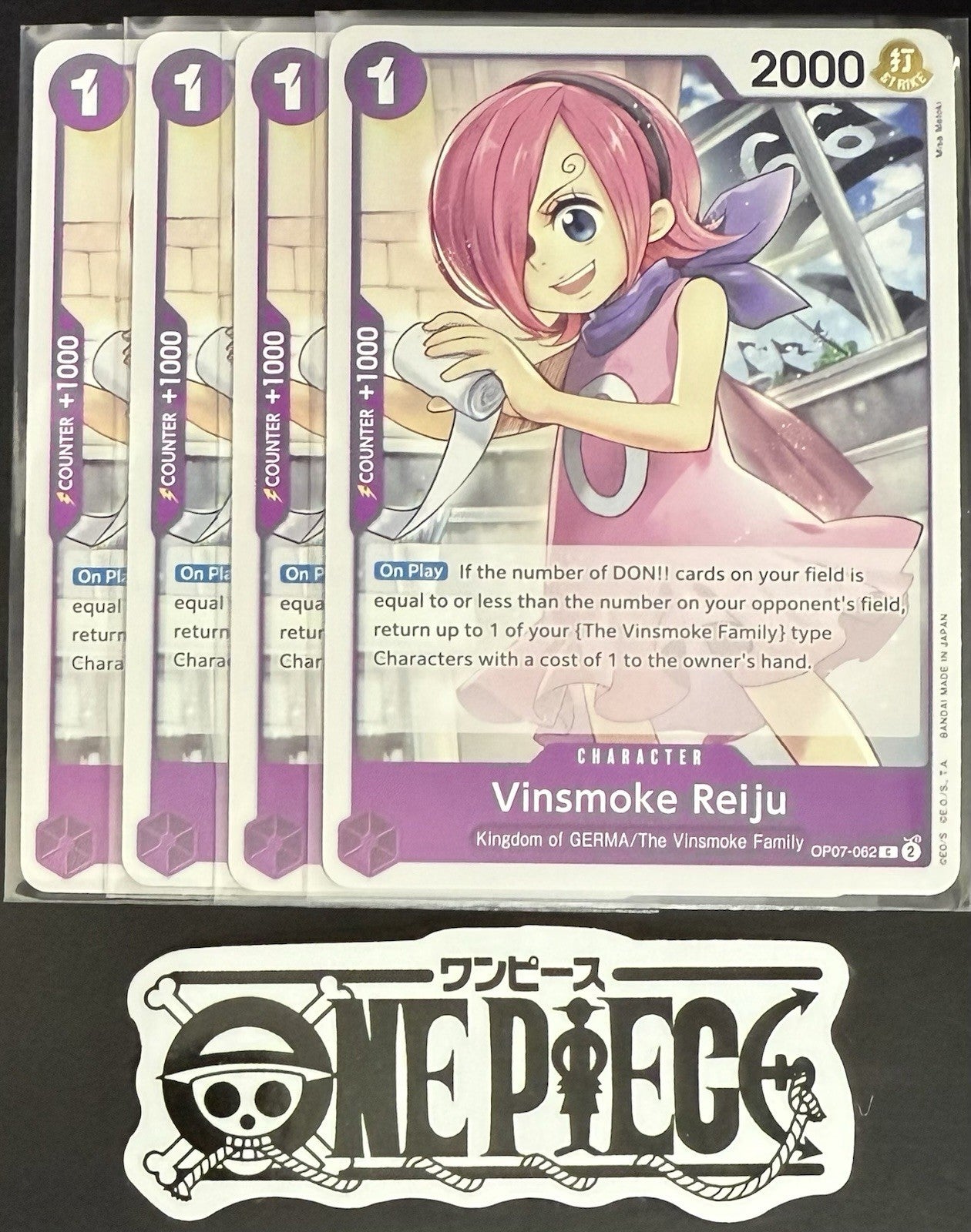 4x One Piece OP07-062 C Vinsmoke Reiju - English - Regular - Play Set - NM/M