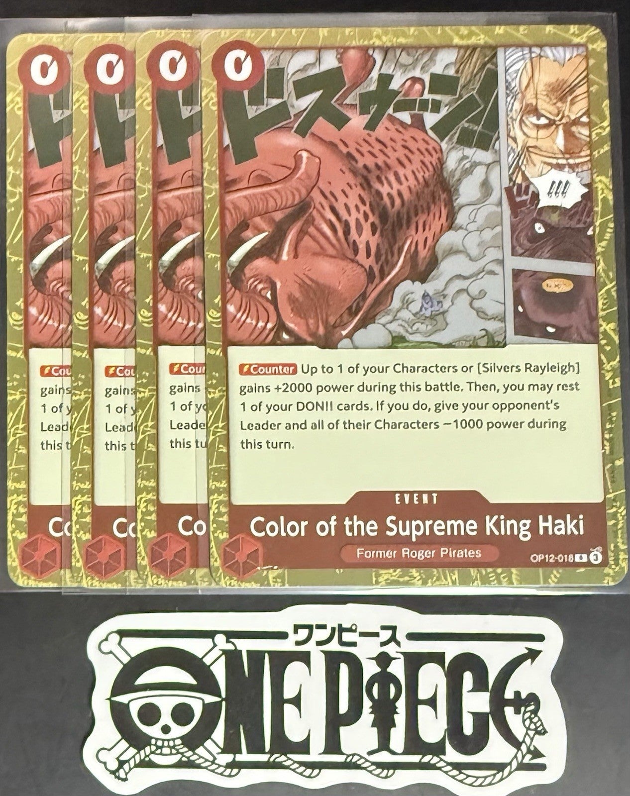 4 x One Piece OP12-018 R Color of the Supreme..- English - Foil - Playset - NM/M