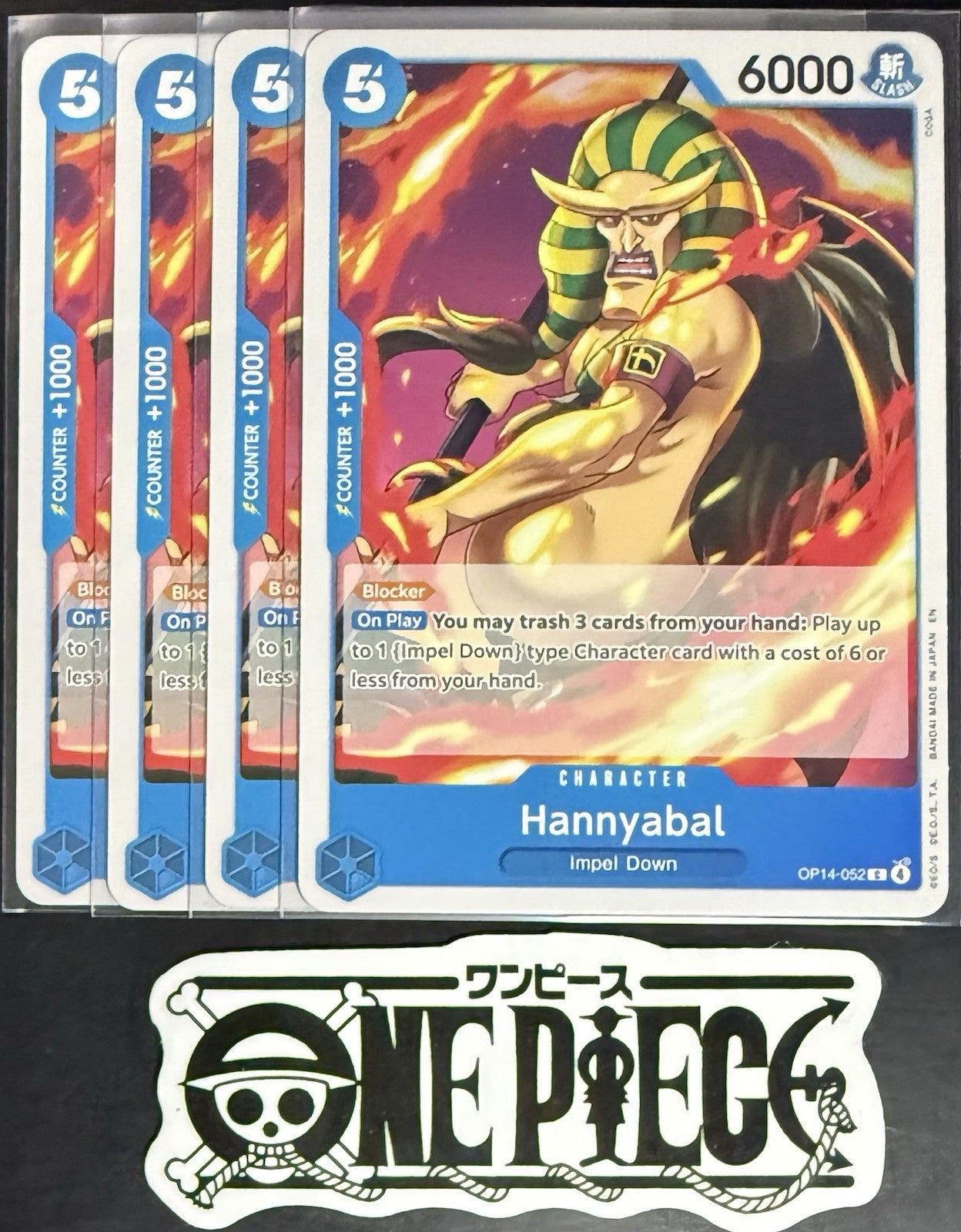 4x One Piece OP14-052 C Hannyabal - ENG - Regular - Playset - NM/M