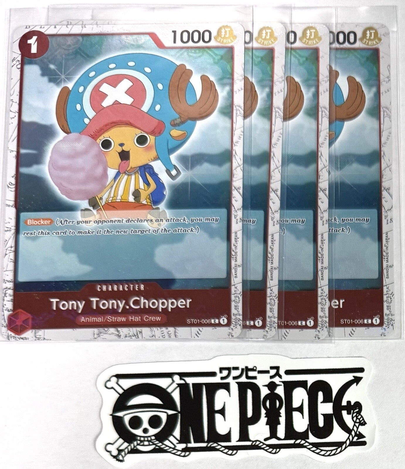 4x One Piece ST01-006 C Tony Tony.Chopper - Flag Foil - English - Playset- NM/M