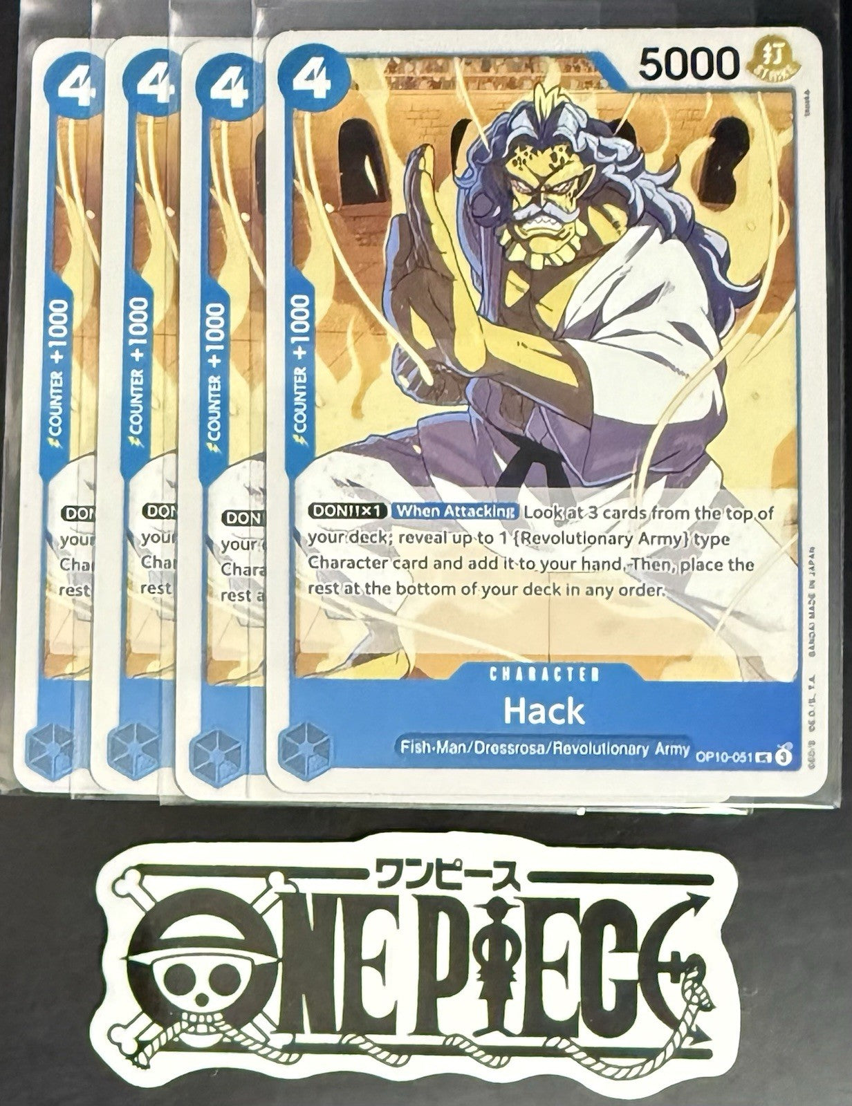 4x One Piece OP10-051 UC Hack - ENG - Regular - Playset - TCG - NM/M