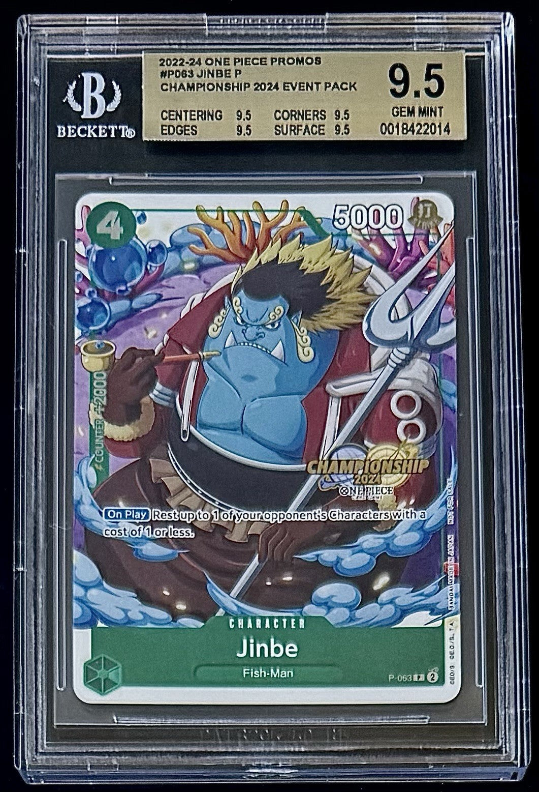BGS 9.5 One Piece P-063 P Jinbe - English - Championship 2024 - Graded