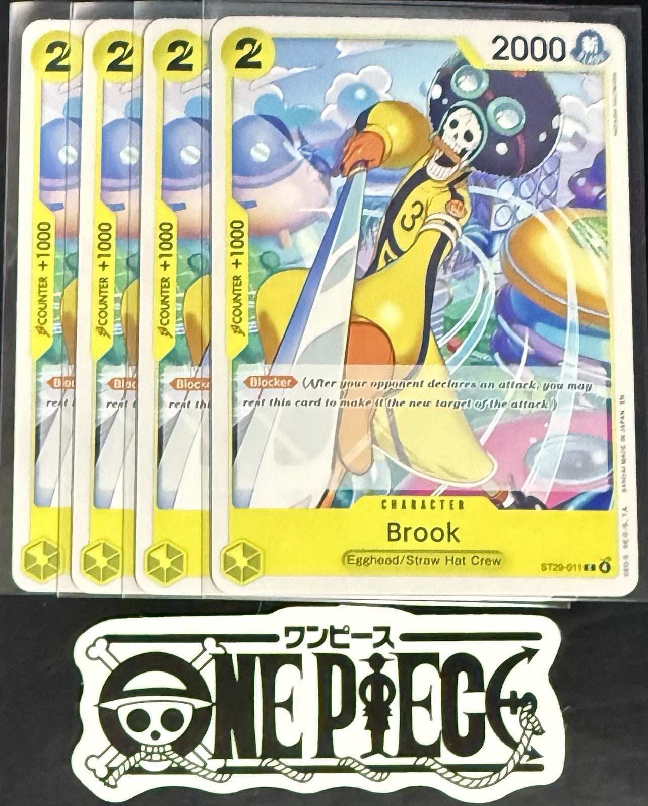 4x One Piece ST29-011 C Brook - ENG - Regular - Playset - TCG - NM/M