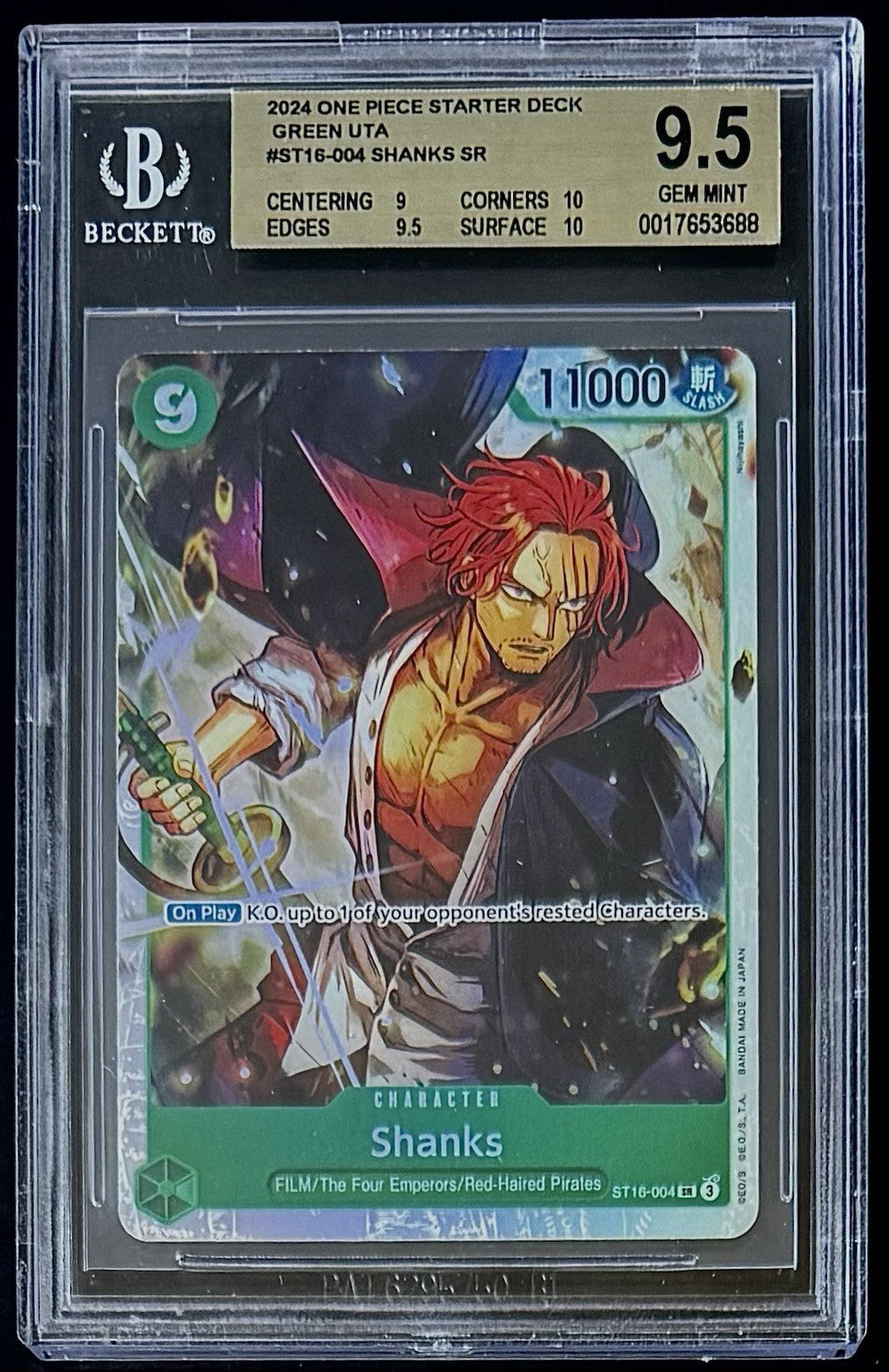 BGS 9.5 One Piece ST16-004 SR - Shanks - EN - Foil - Green Uta Starter Deck