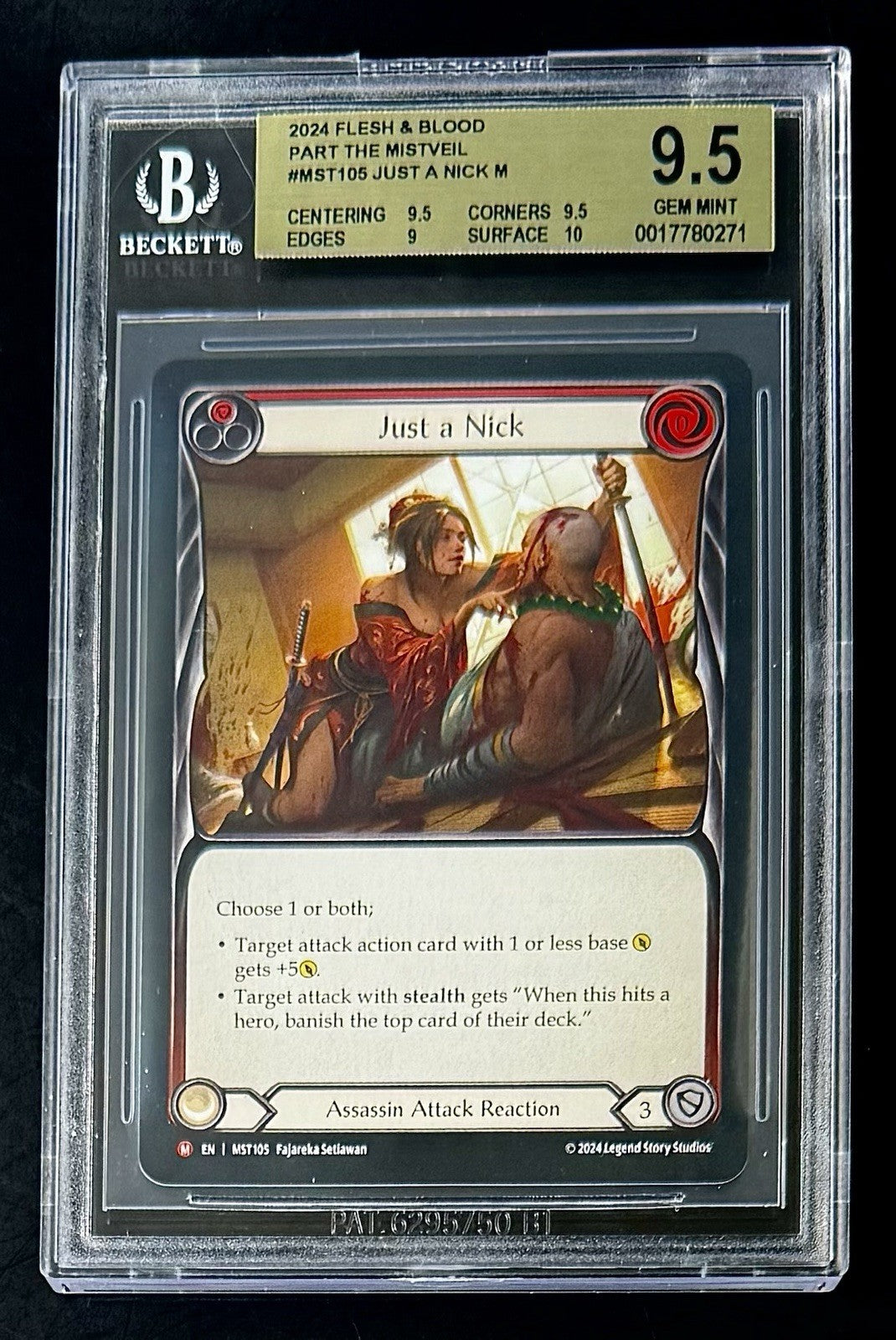 BGS 9.5 2024 Flesh & Blood MST105 Just A Nick - Part the Mistveil - Graded