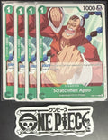 4x One Piece EB01-015 R Scratchmen Apoo - ENG- Regular - Playset - ST24 - NM/M
