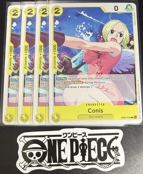 4 x One Piece EB03-050 C - Conis - EN - Regular - Play Set - TCG - NM/M