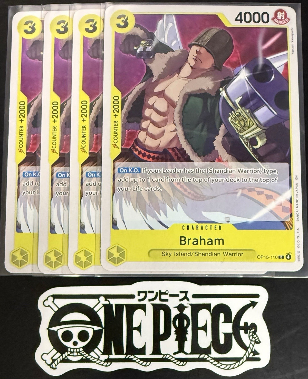4x One Piece OP15-110 C - Braham - EN - Regular - Play Set - TCG - NM/M