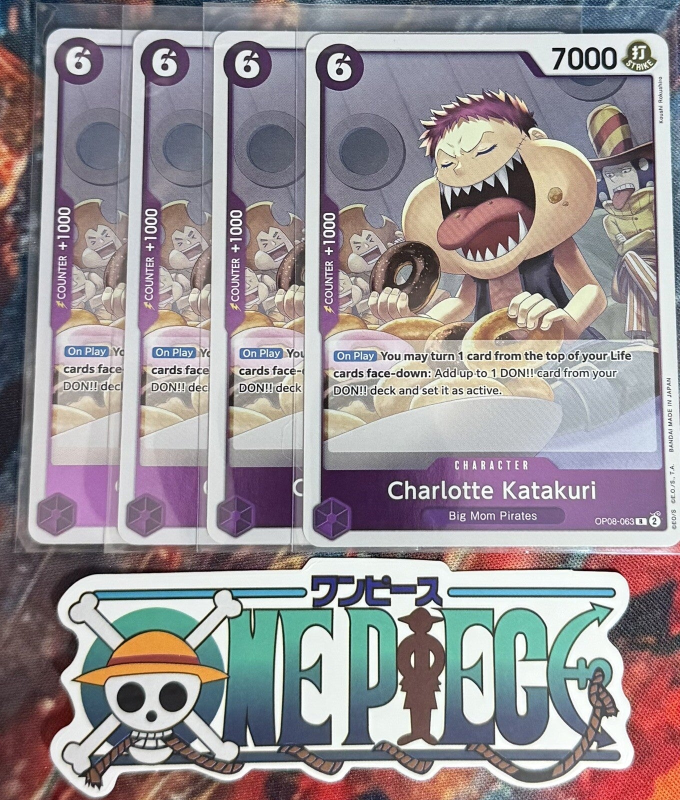 4x One Piece OP08-063 R Charlotte Katakuri - Foil - ENG - Playset - NM/M