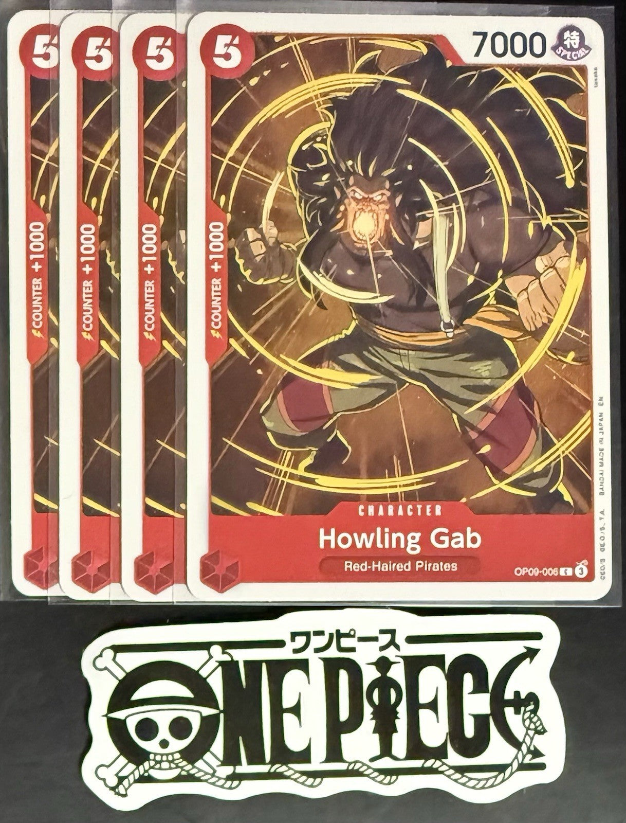 4x One Piece OP09-006 C Howling Gab - English - Regular - Playset - TCG - NM/M