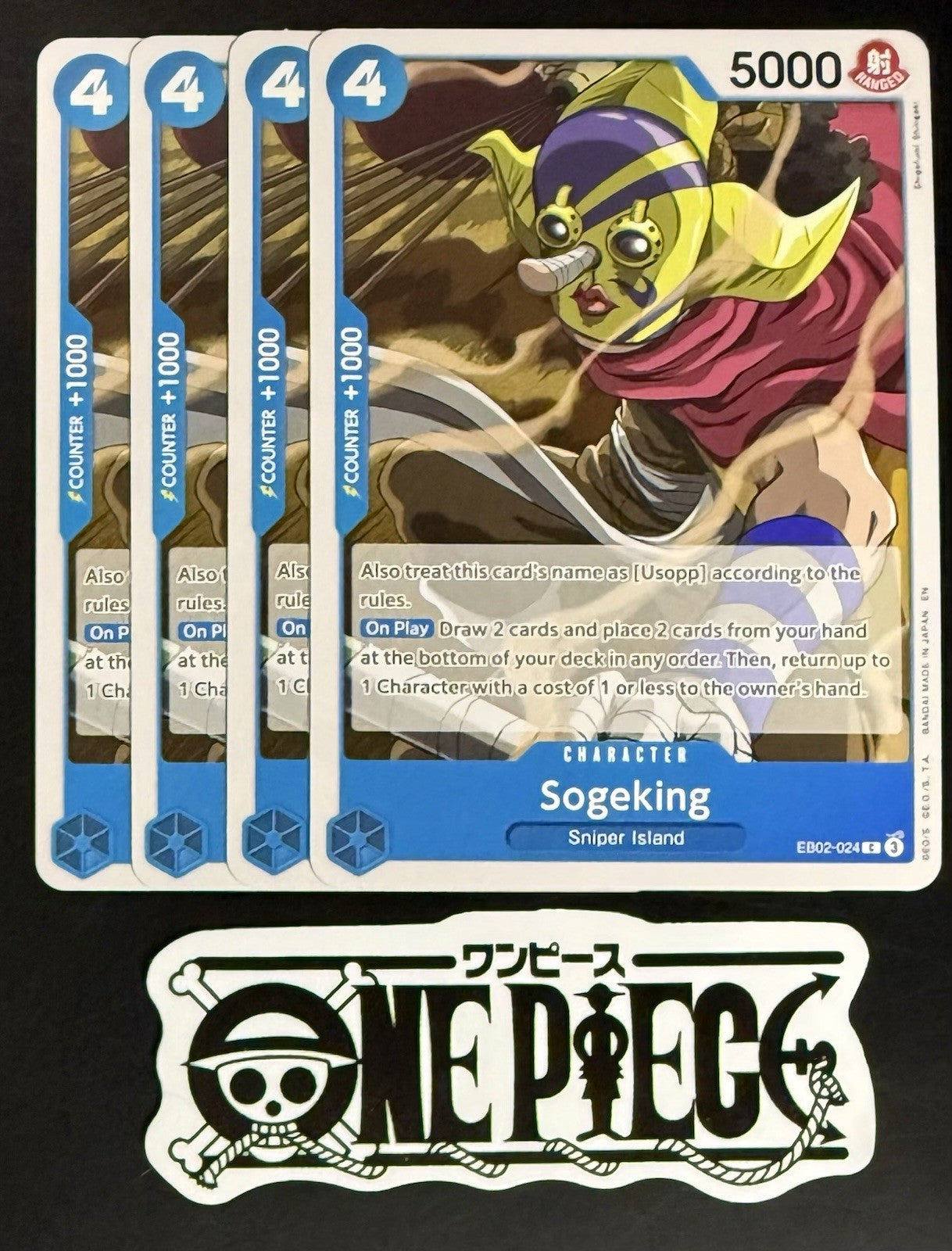 4x One Piece EB02-024 C Sogeking - English - Regular - Play Set - TCG - NM/M