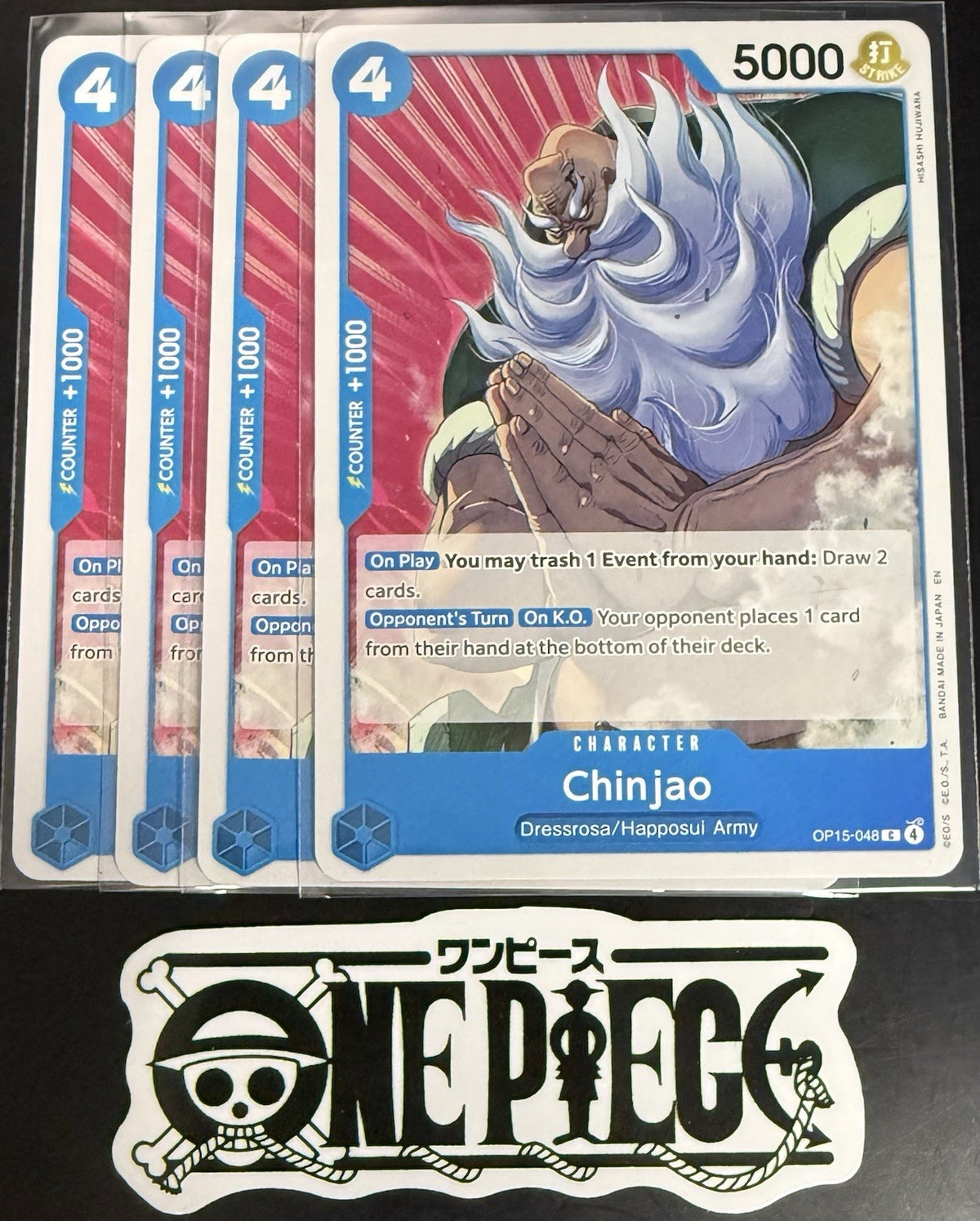 4x One Piece OP15-048 C - Chinjao - EN - Regular - Play Set - TCG - NM/M