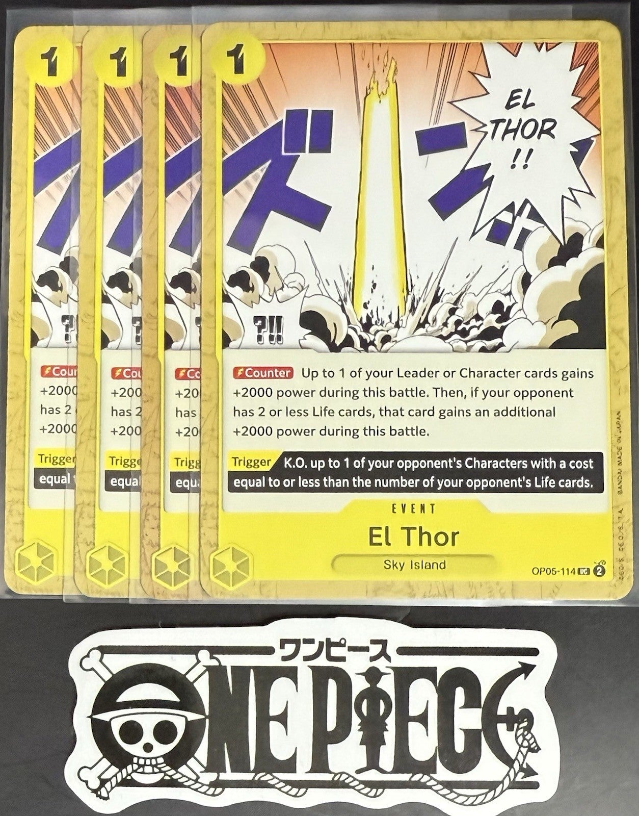 4x One Piece OP05-114 UC El Thor - ENG - Play Set - Regular - TCG - NM/M